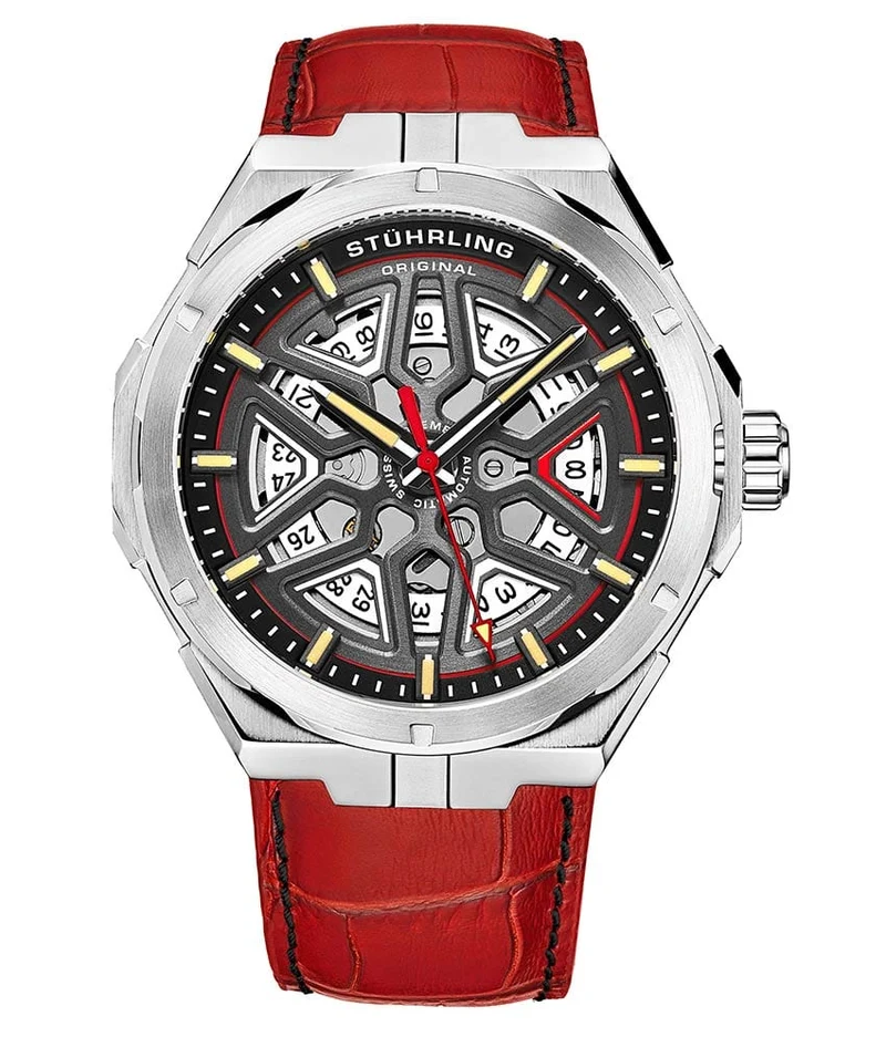 Stührling Swiss Automatic Gio 379 41mm Skeleton Watch