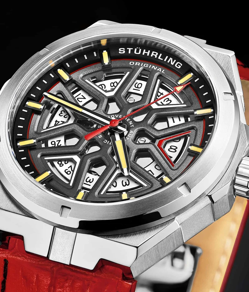 Stührling Swiss Automatic Gio 379 41mm Skeleton Watch
