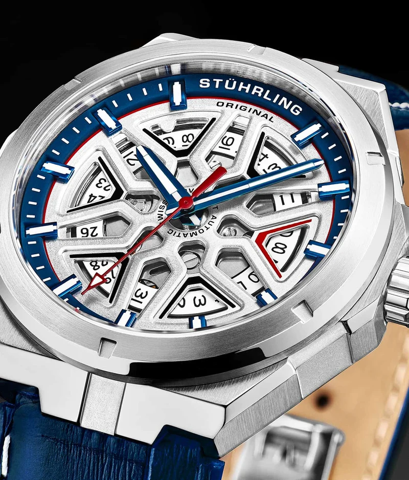 Stührling Swiss Automatic Gio 379 41mm Skeleton Watch