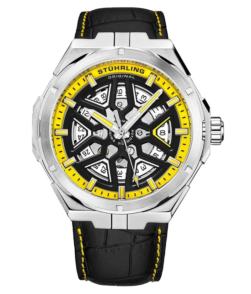 Stührling Swiss Automatic Gio 379 41mm Skeleton Watch