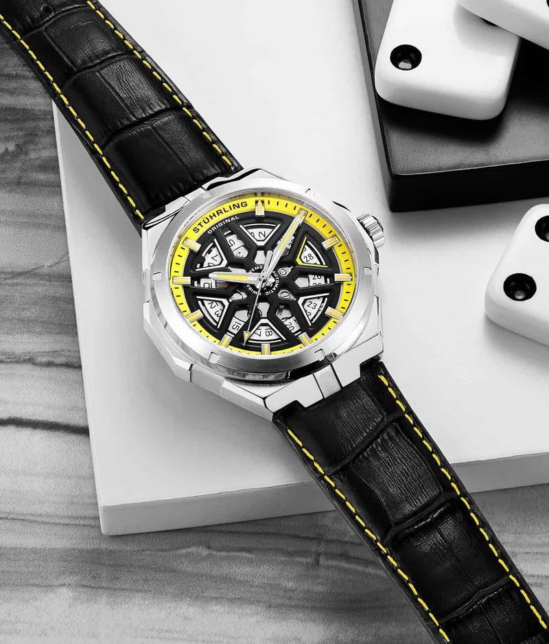 Stührling Swiss Automatic Gio 379 41mm Skeleton Watch