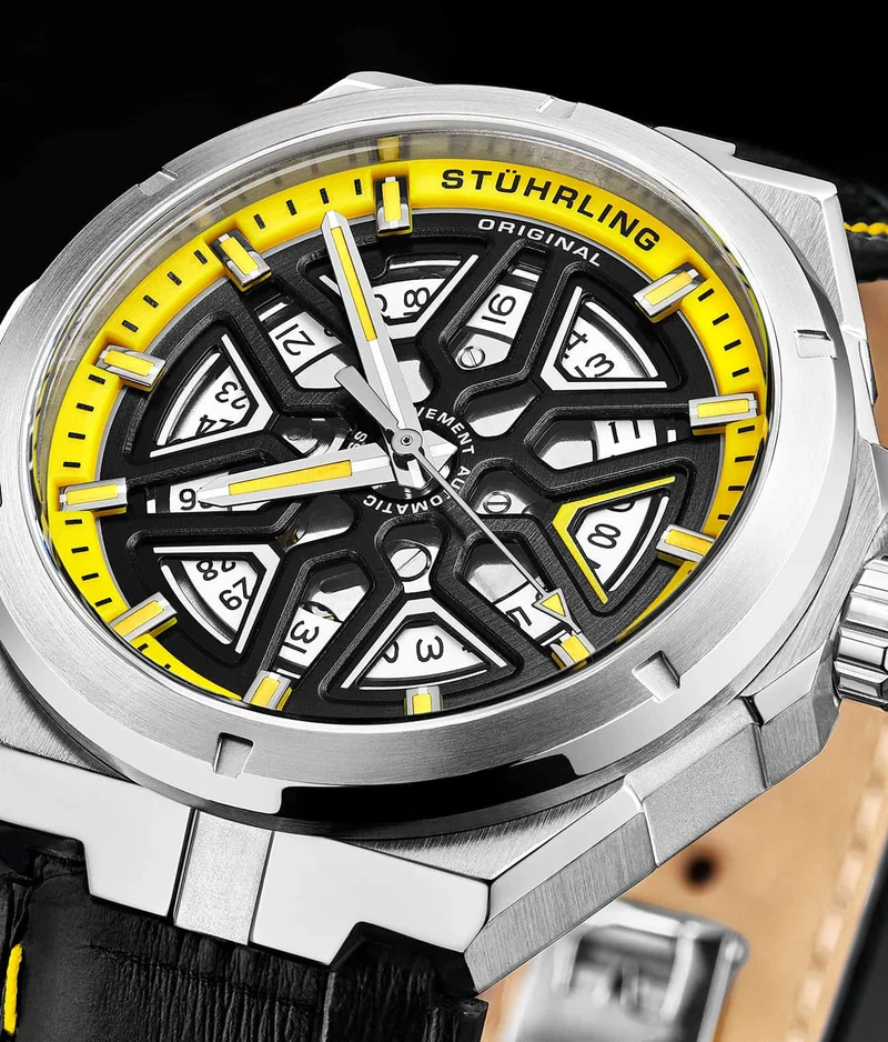 Stührling Swiss Automatic Gio 379 41mm Skeleton Watch
