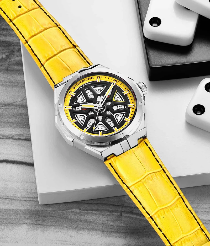 Stührling Swiss Automatic Gio 379 41mm Skeleton Watch