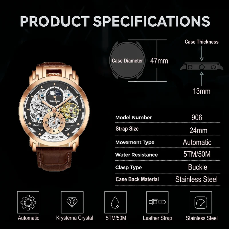 Stührling Menai 906 Automatic 47mm Skeleton