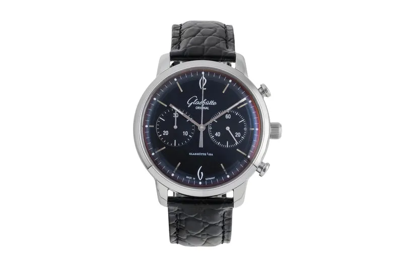 Glashütte Sixties chronograph steel automatic men's watch 1-39-34-02-22-04 LP: 9500EUR [2600160]