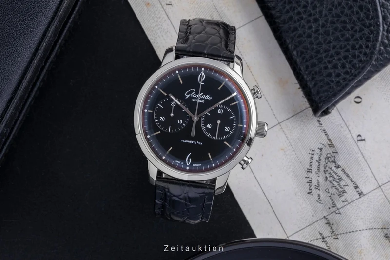 Glashütte Sixties chronograph steel automatic men's watch 1-39-34-02-22-04 LP: 9500EUR [2600160]
