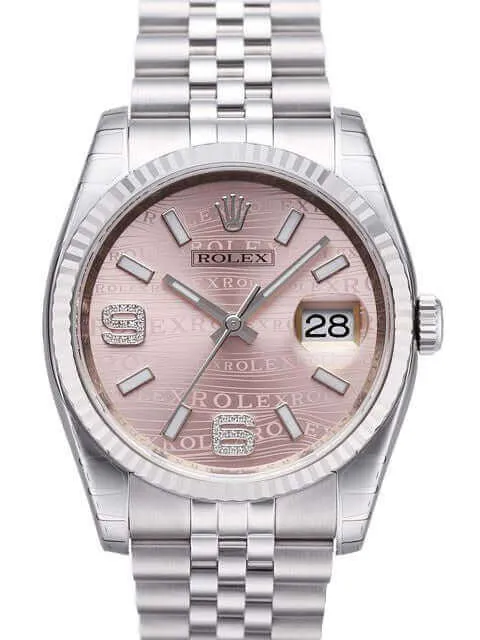 Rolex Datejust 36 116234 Pink Wave Diamant Jubile-Band