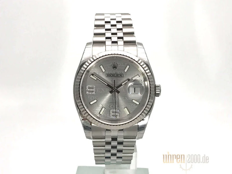 Rolex Datejust 36 116234 Rhodium Wave Diamant Jubile-Band