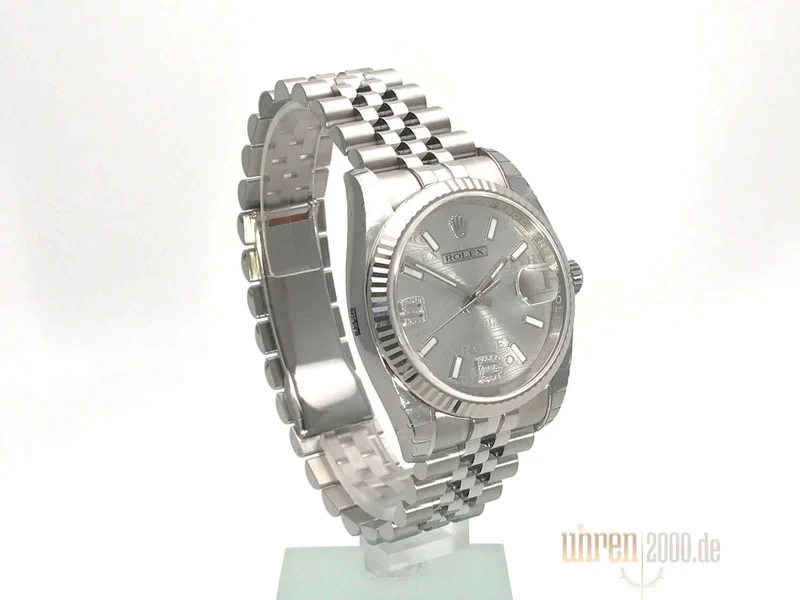 Rolex Datejust 36 116234 Rhodium Wave Diamant Jubile-Band