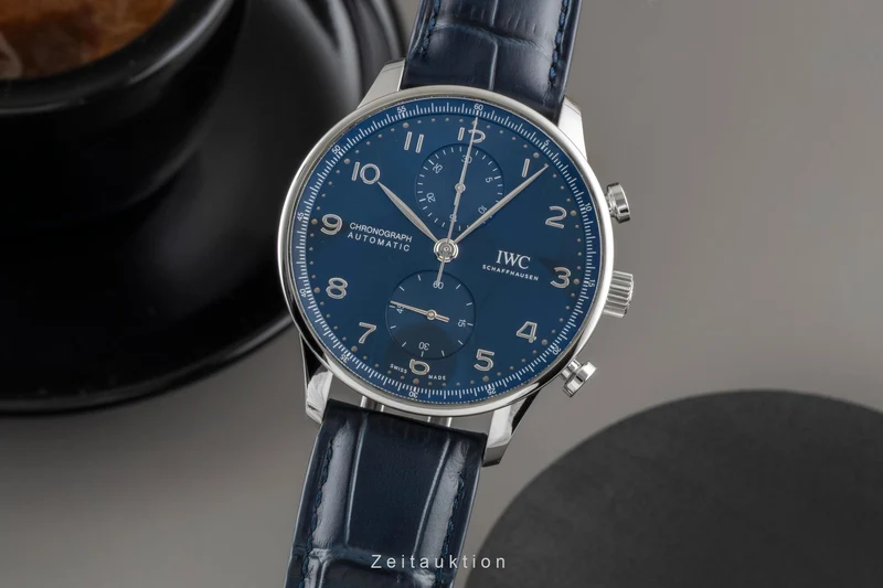 IWC Portugieser chronograph steel automatic men's watch IW371606 LP: 9100EUR [2600368]