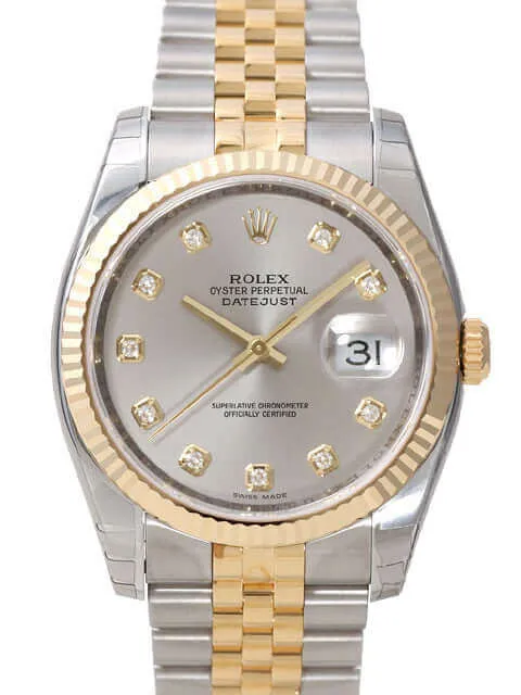 Rolex Datejust 36 116233 Stahlfarben Diamant Jubile-Band