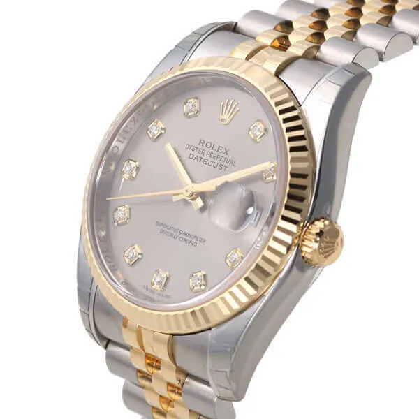 Rolex Datejust 36 116233 Stahlfarben Diamant Jubile-Band