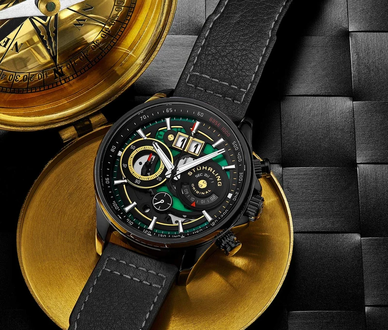 Stührling Stührling Ace Aviator Chronograph & Tachymeter 923 Quartz 45mm
