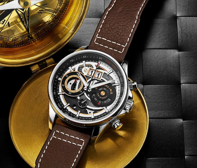 Stührling Stührling Ace Aviator Chronograph & Tachymeter 923 Quartz 45mm