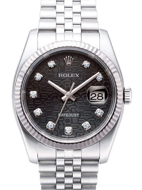 Rolex Datejust 36 116234 Schwarz Jubile Diamant Jubile-Band