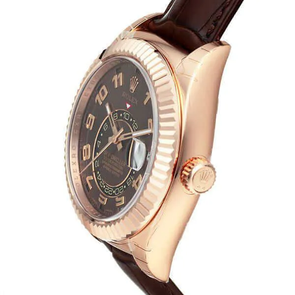 Rolex Sky-Dweller 326135 Everose-Gold Leder Choco