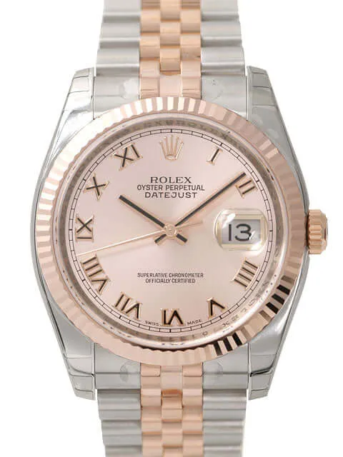 Rolex Datejust 36 116231 Pink Römisch Jubile-Band