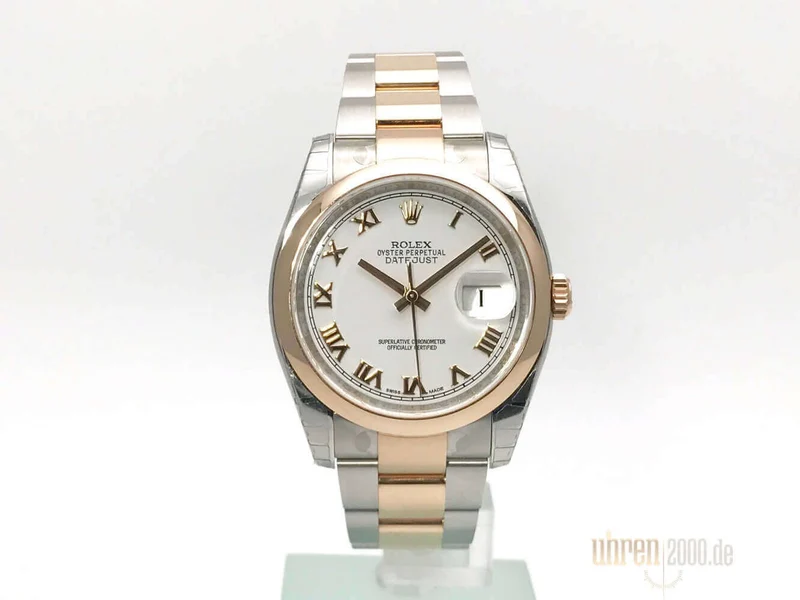 Rolex Datejust 36 116201 Weiß Römisch
