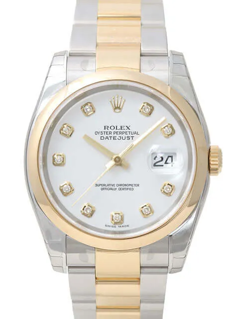 Rolex Datejust 36 116203 Stahl Gold Weiß Diamant