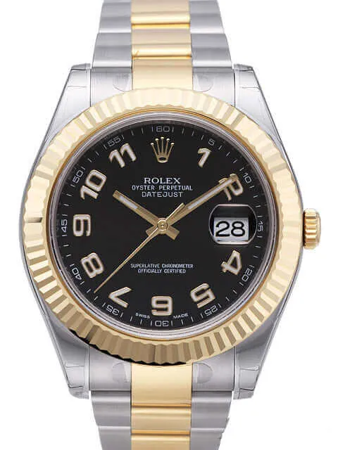 Rolex Datejust II 41 116333 Stahl Gold Schwarz Arabisch