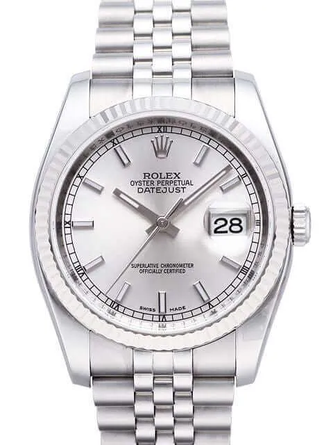 Rolex Datejust 36 116234 Silber Index Jubile-Band