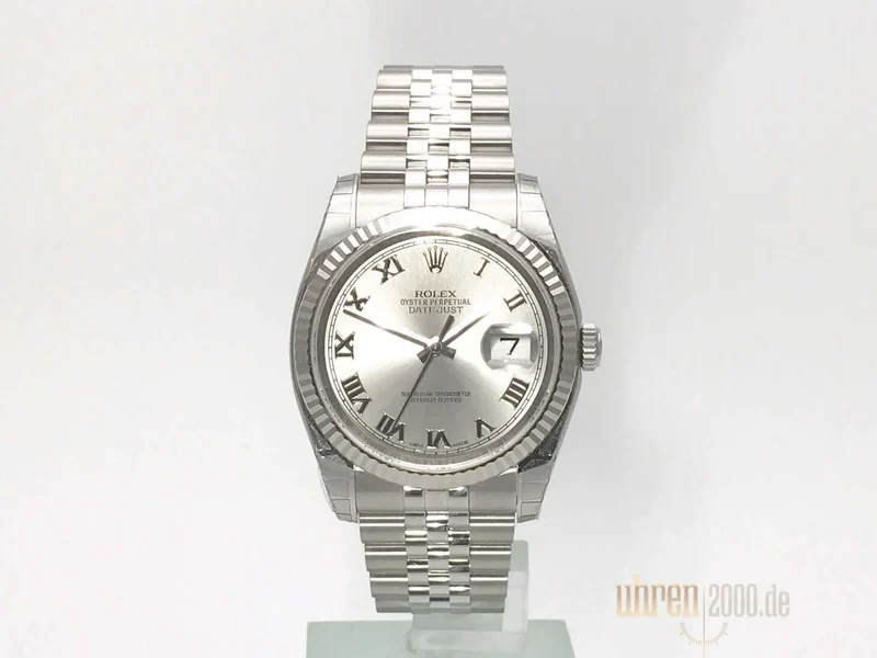 Rolex Datejust 36 116234 Rhodium Römisch Jubile-Band