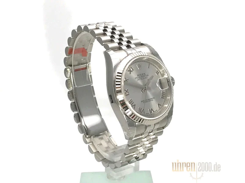 Rolex Datejust 36 116234 Rhodium Römisch Jubile-Band