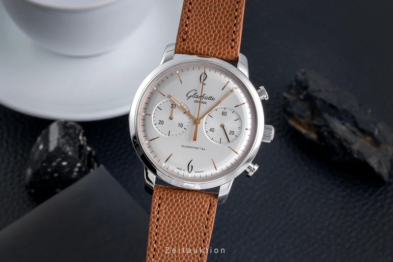 Glashütte Sixties chronograph steel automatic men's watch 1-39-34-03-22-04 LP: 8800EUR [2507536]