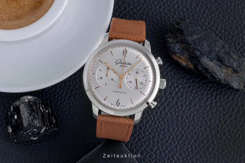 Glashütte Sixties chronograph steel automatic men's watch 1-39-34-03-22-04 LP: 8800EUR [2507536]
