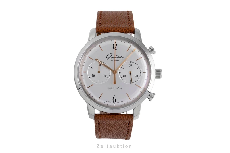 Glashütte Sixties chronograph steel automatic men's watch 1-39-34-03-22-04 LP: 8800EUR [2507536]