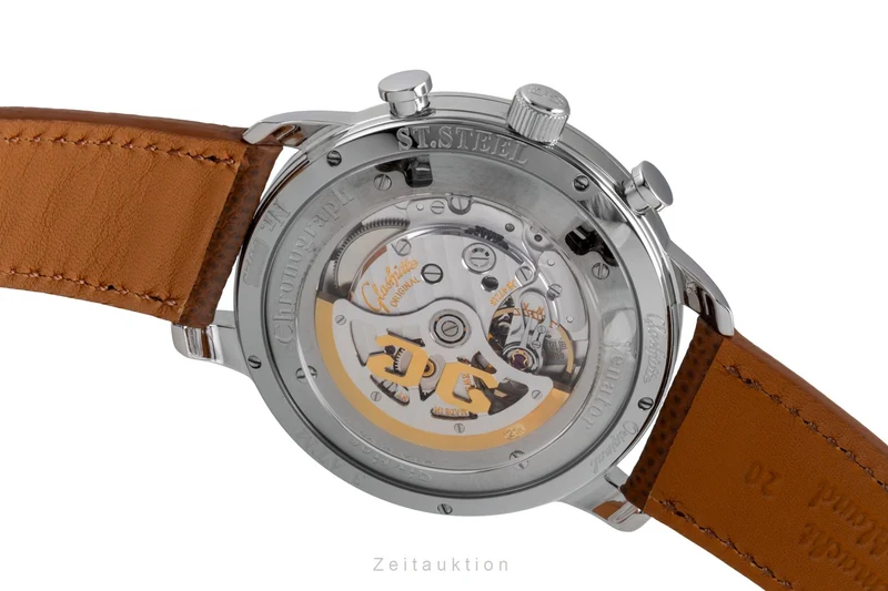 Glashütte Sixties chronograph steel automatic men's watch 1-39-34-03-22-04 LP: 8800EUR [2507536]