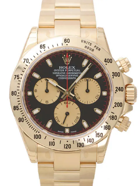 Rolex Cosmograph Daytona 116528 Gelbgold Schwarz Champagnerfarben