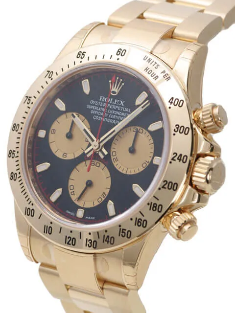 Rolex Cosmograph Daytona 116528 Gelbgold Schwarz Champagnerfarben