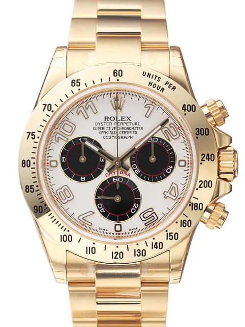 Rolex Cosmograph Daytona 116528 Gelbgold Weiß Arabisch