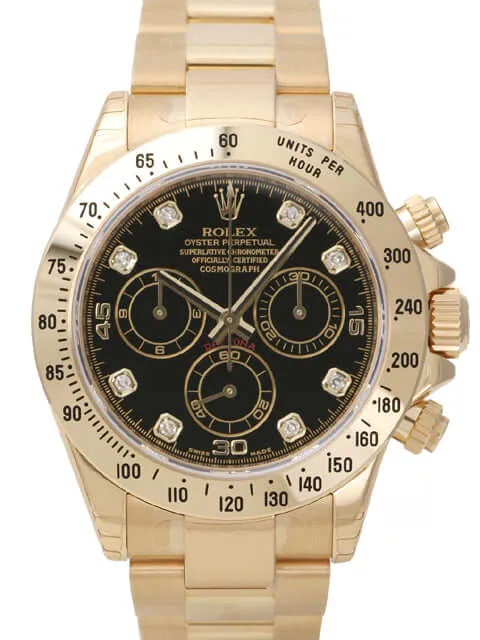 Rolex Cosmograph Daytona 116528 Gelbgold Schwarz Diamant