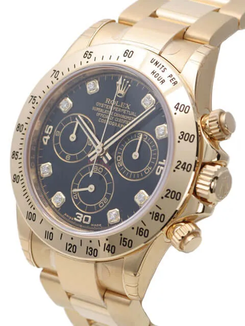 Rolex Cosmograph Daytona 116528 Gelbgold Schwarz Diamant