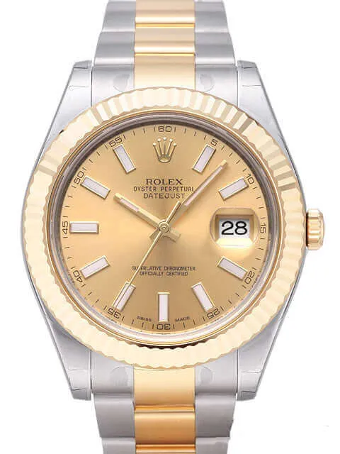 Rolex Datejust II 41 116333 Stahl Gold Champagner Index