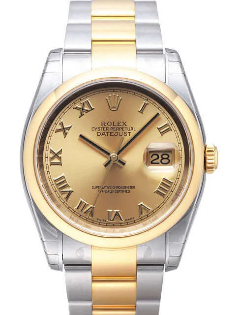 Rolex Datejust 36 116203 Stahl Gold Champagner Römisch