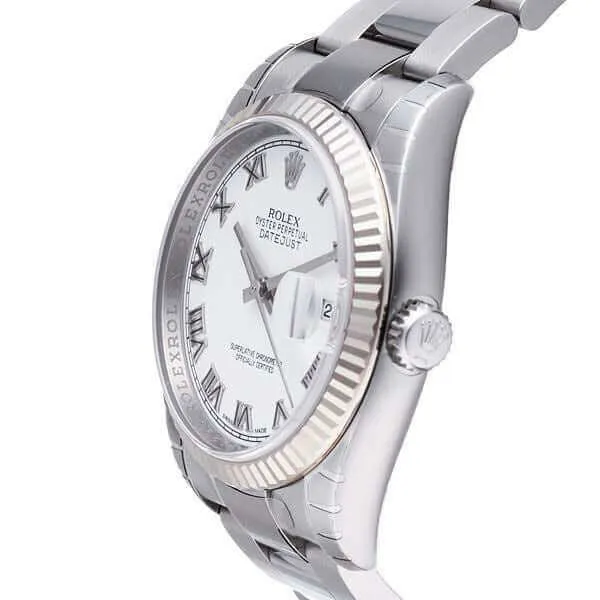 Rolex Datejust 36 116234 Weiß Römisch