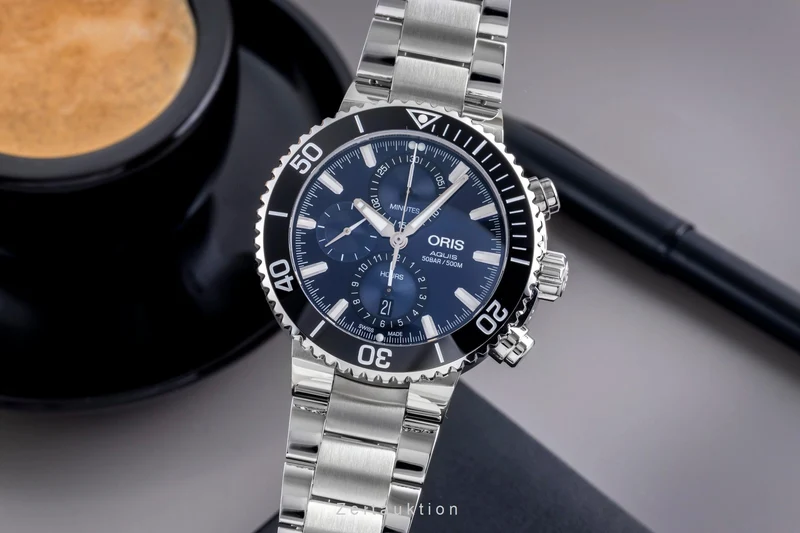 Oris Aquis Date chronograph steel automatic men's watch 01 774 7743 4155-07 8 24 05PEB LP: 3700EUR [2507472]