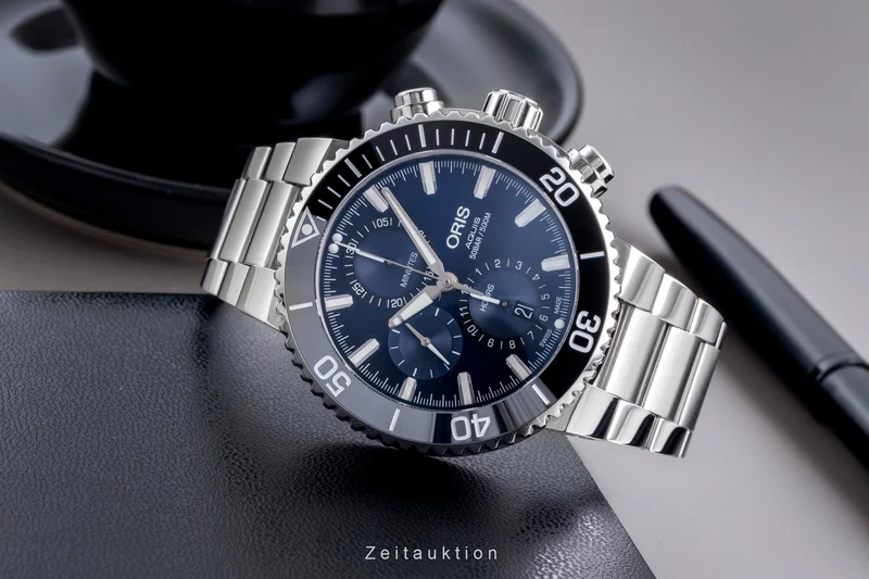 Oris Aquis Date chronograph steel automatic men's watch 01 774 7743 4155-07 8 24 05PEB LP: 3700EUR [2507472]