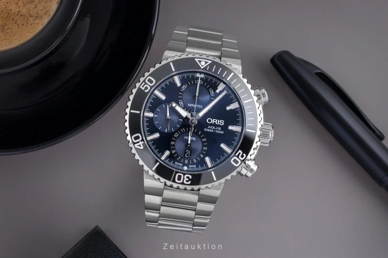 Oris Aquis Date chronograph steel automatic men's watch 01 774 7743 4155-07 8 24 05PEB LP: 3700EUR [2507472]