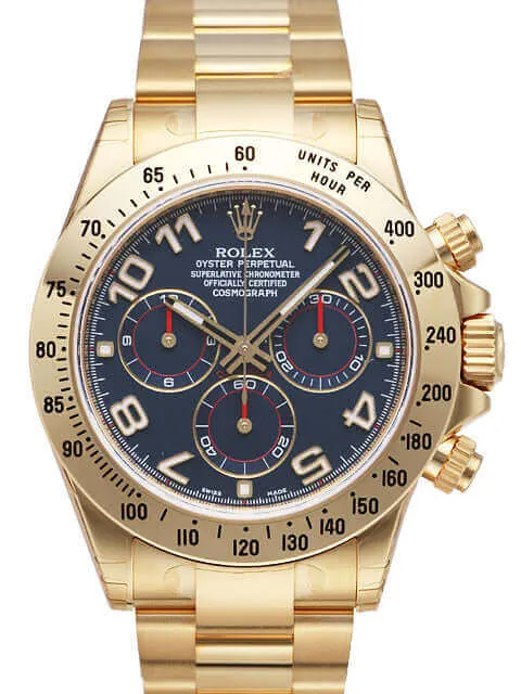 Rolex Cosmograph Daytona 116528 Gelbgold Blau