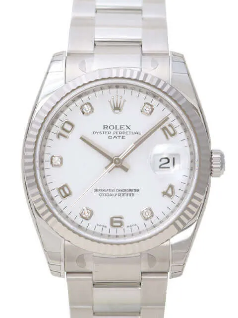 Rolex Oyster Perpetual Date 34 115234 Weiß Diamant