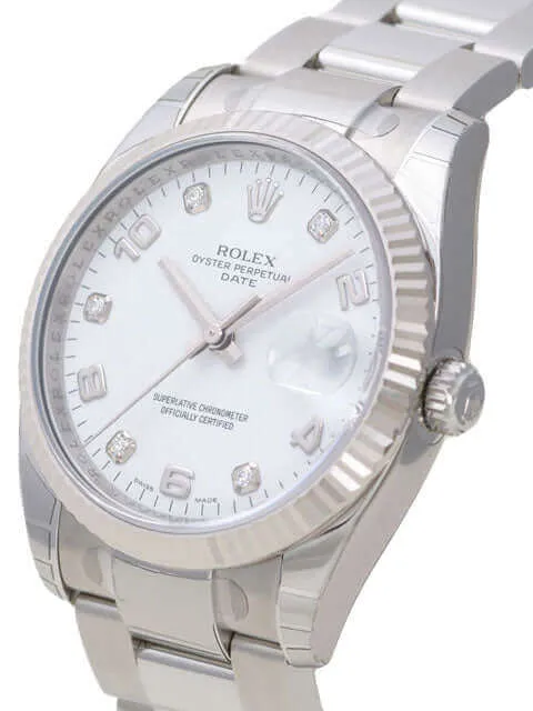 Rolex Oyster Perpetual Date 34 115234 Weiß Diamant