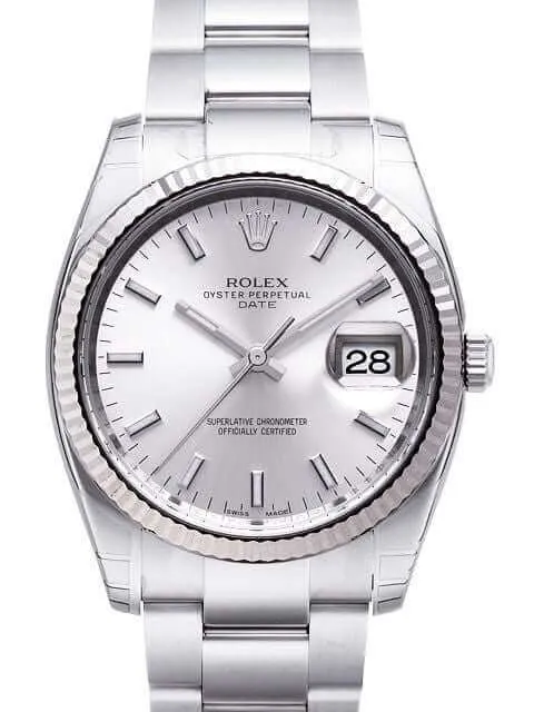 Rolex Oyster Perpetual Date 34 115234 Silber Index