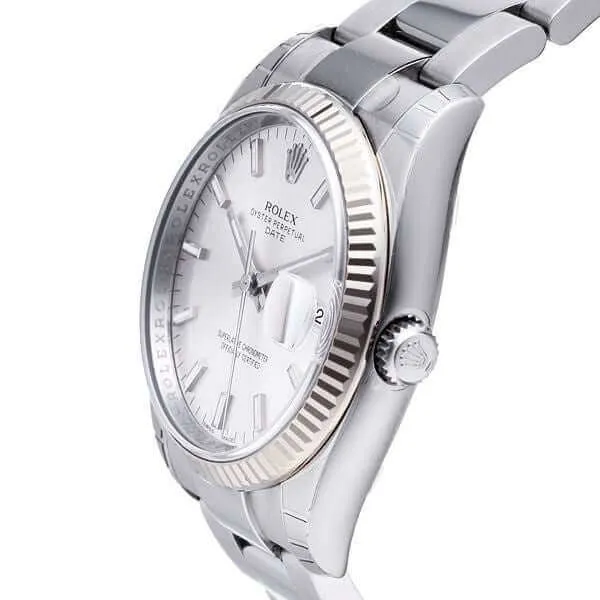 Rolex Oyster Perpetual Date 34 115234 Silber Index