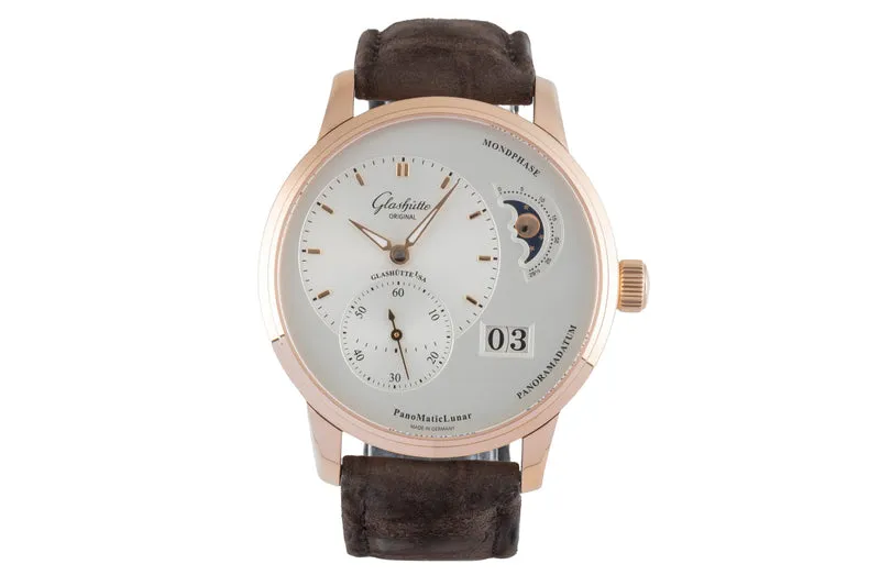 Glashütte PanoMaticLunar 18 ct red gold automatic men's watch 90-02-45-35-04 LP: 21500EUR [2600547]