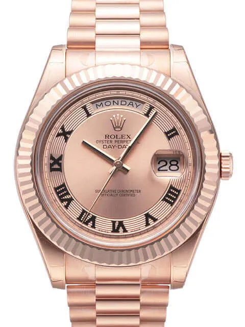 Rolex Day-Date II 218235 Pink Römisch Everose-Gold
