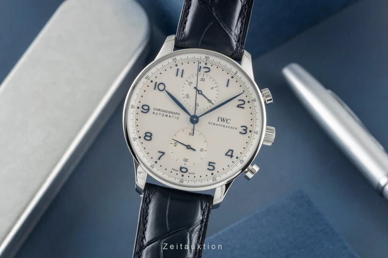 IWC Portugieser chronograph steel automatic men's watch IW371446 LP: 9100EUR [2507174]